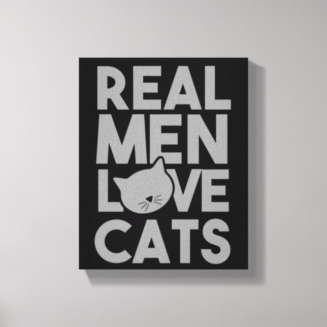 Toile Les vrais hommes aiment les chats (Recto)