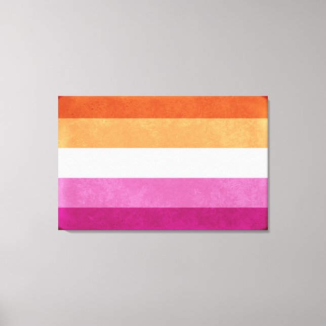 Toile Lesbian Pride et support drapeaux couleurs Art (Recto)