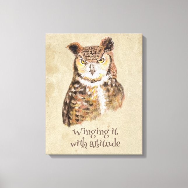 Toile L'espionner avec l'attitude Owl Sassy Attitude Imp (Recto)