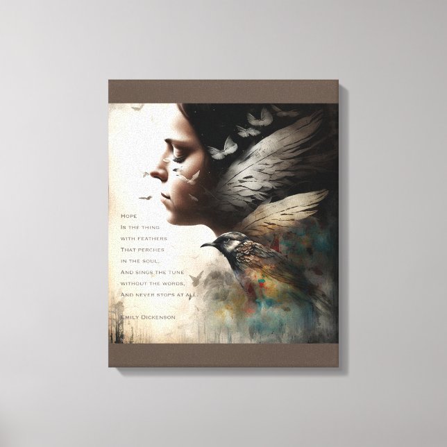 Toile L'espoir est la chose avec les plumes (Recto)