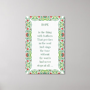 Toile L'ESPOIR est la chose avec les plumes qui perche