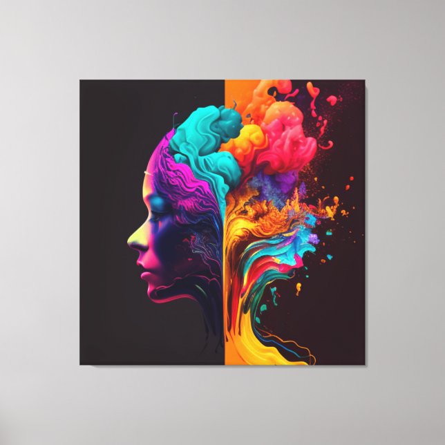 Toile L'esprit d'une femme dans les mouvements qui coule (Recto)