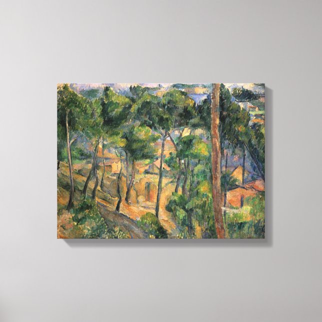 Toile L'Estaque, vue à travers les pins par Paul Cezanne (Recto)