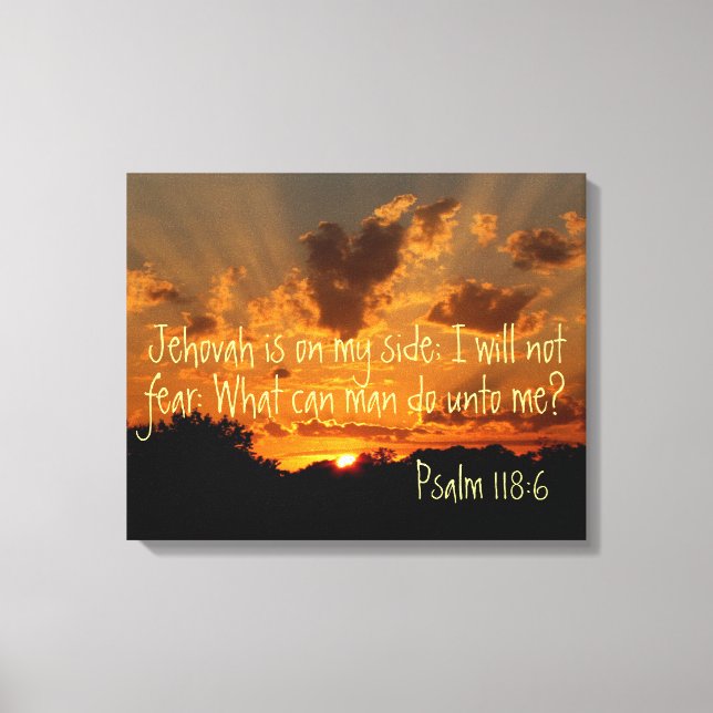 Toile L'Eternel est sur mon côté coucher de soleil Psalm (Recto)