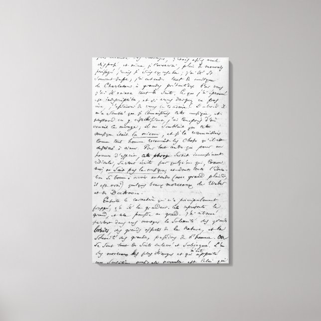 Toile Lettre à Richard Wagner 17 février 1860 (Recto)