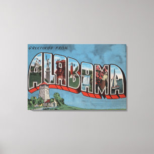 Toile Lettre (bleue) ScenesAlabama de l'Alabama grande