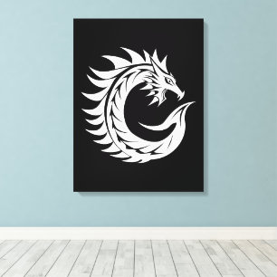 Toile Lettre C de style dragon, alphabet du dragon, mono