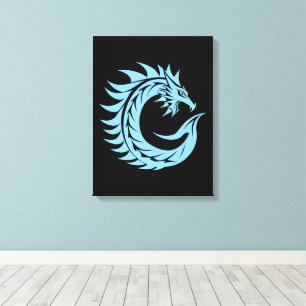 Toile Lettre C de style dragon, alphabet du dragon, mono