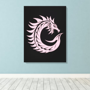 Toile Lettre C de style dragon, alphabet du dragon, mono
