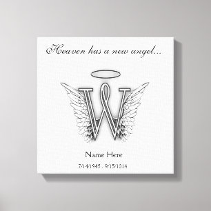 Toile Lettre commémorative W d'hommage de monogramme