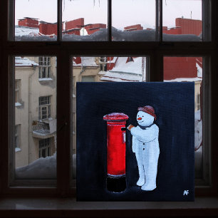 Toile Lettre de bonhomme de neige au Père Noël Peinture