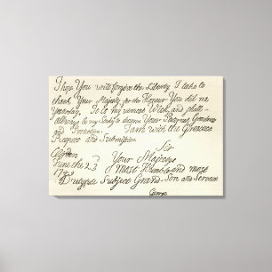 Toile Lettre de George III à son grand-père