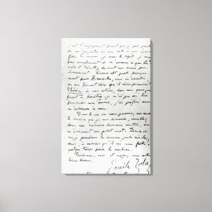 Toile Lettre de Zola à Edouard Manet 1868