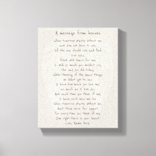 Toile Lettre du Ciel - En mémoire d'amour Poème du Cie