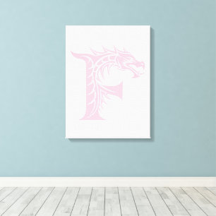 Toile Lettre F de style dragon, alphabet du dragon, mono