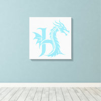 Lettre H de style dragon, alphabet du dragon, mono