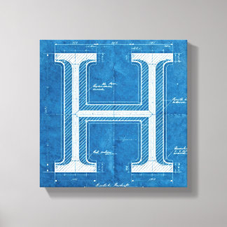 Toile Lettre H Monogramme de plan