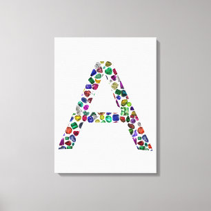 Toile Lettre Initiale A, Monogramme Moderne Design