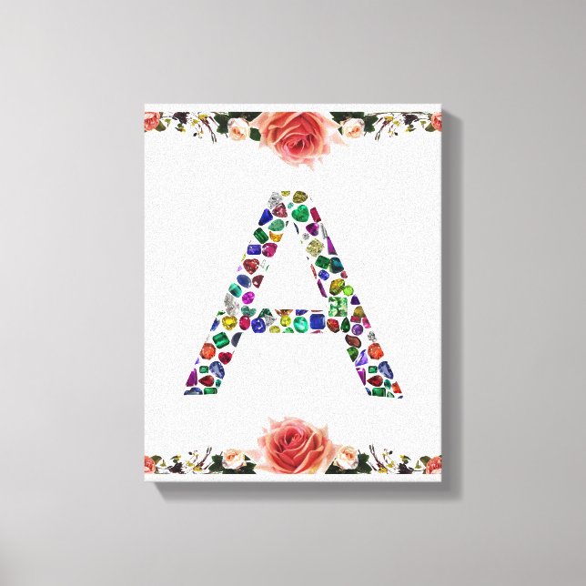 Toile Lettre Initiale A, Monogramme Moderne Design (Recto)