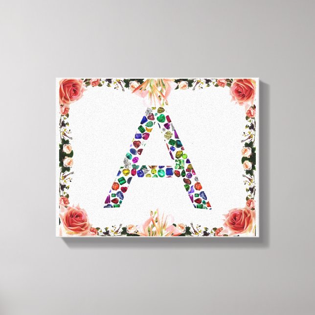 Toile Lettre Initiale A, Monogramme Moderne Design (Recto)