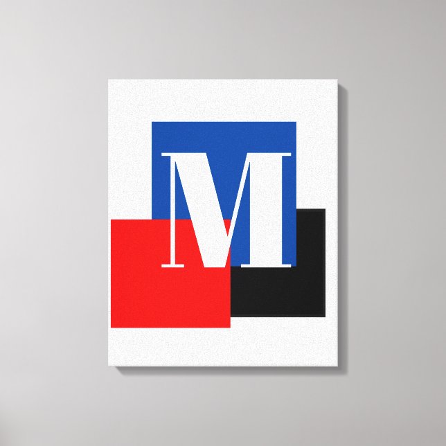 Toile Lettre Initiale Monogramme Moderne Design (Recto)