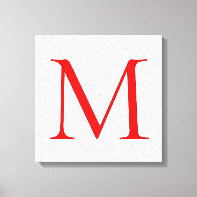 Toile Lettre initiale rouge blanc monogrammé professionn (Recto)