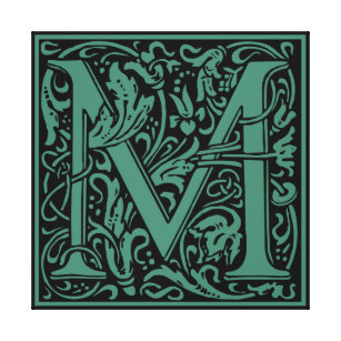 Toile Lettre M Monogramme médiéval Art Nouveau