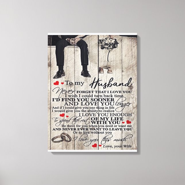 Toile Lettre mignonne au mari | Bel cadeau (Recto)