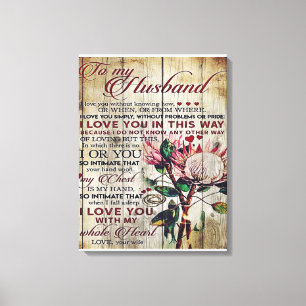 Toile Lettre mignonne au mari Bel cadeau Fête des pè