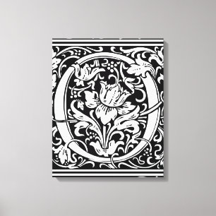 Toile Lettre O Monogramme Art Nouveau Médiéval