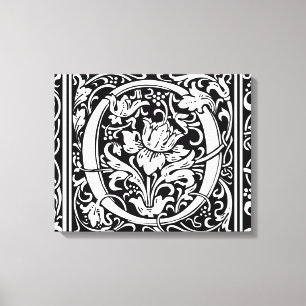 Toile Lettre O Monogramme Art Nouveau Médiéval