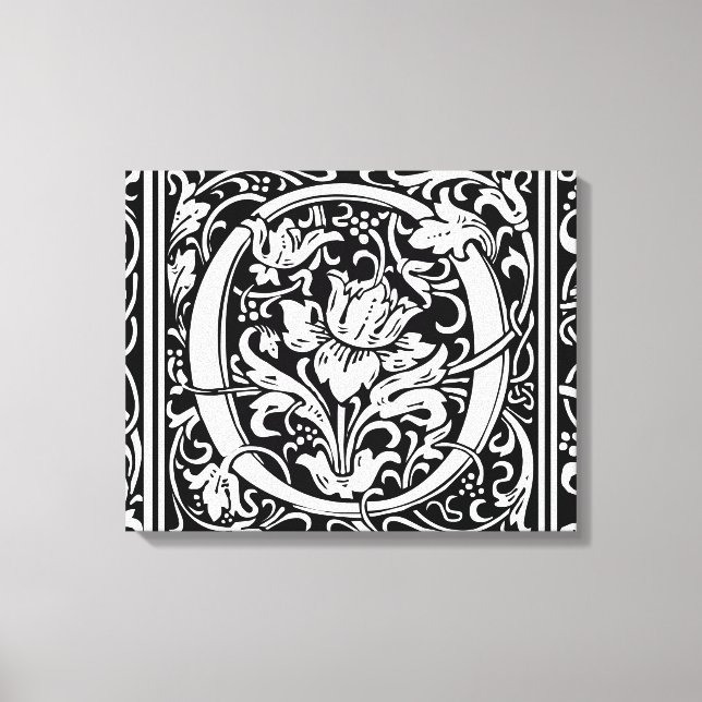 Toile Lettre O Monogramme Médiéval Art Nouveau (Recto)