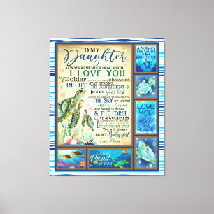 Toile Lettre personnalisée à ma fille Amour de maman