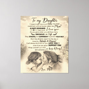 Toile Lettre personnalisée à ma fille de maman