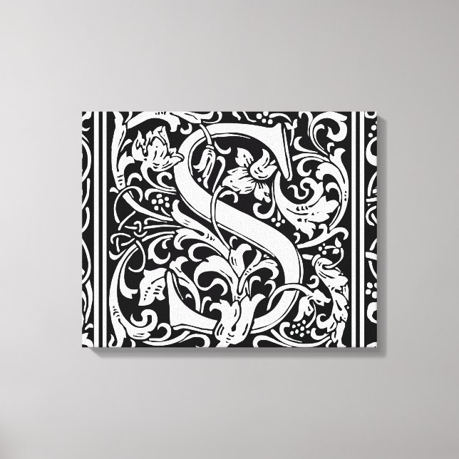 Toile Lettre S Monogramme médiéval Art Nouveau (Recto)