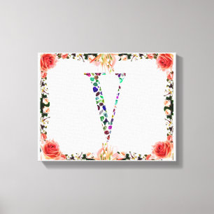 Toile Lettre V Monogramme