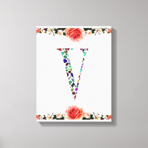 Toile Lettre V Monogramme
