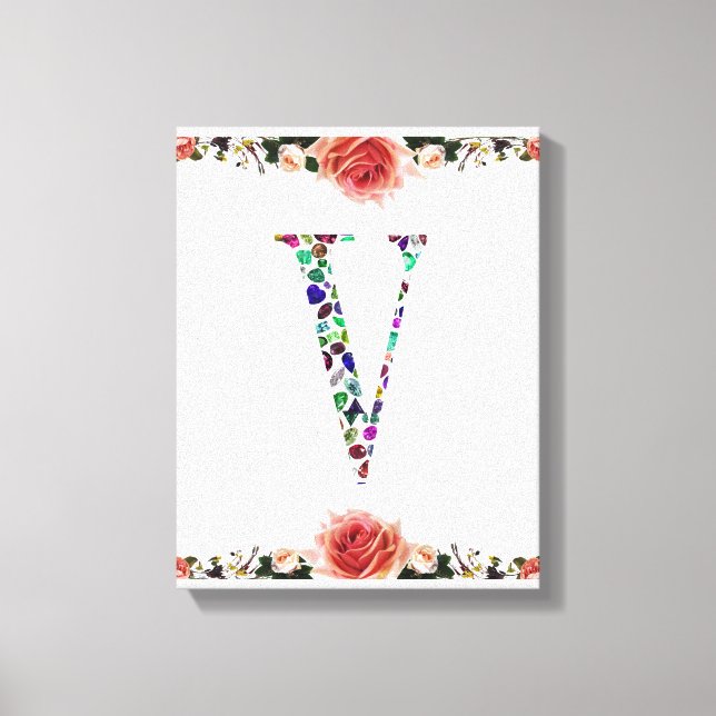 Toile Lettre V Monogramme (Recto)