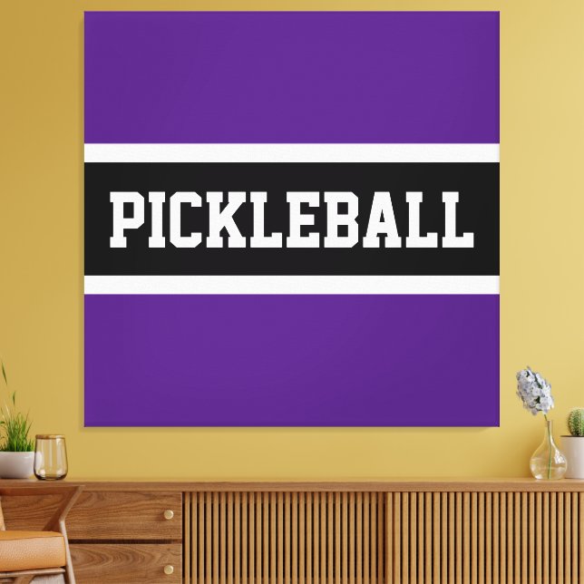 Toile Lettres de sport noir violet gras PICKLEBALL Texte (Insitu(Salon))