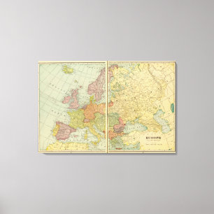Toile L'Europe avec des lignes de télégraphe