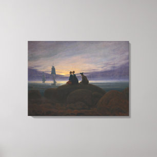 Toile Lever de lune au bord de la mer (par Caspar David 