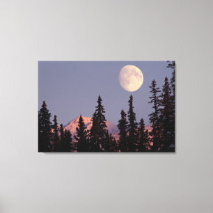 Toile Lever de lune début de l'hiver Anchorage, Alaska