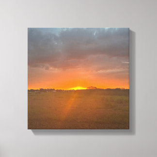Toile Lever de soleil avec pluie