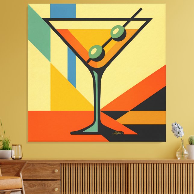 Toile Lever de soleil Bauhaus Martini du milieu du XXe s (Insitu(Salon))