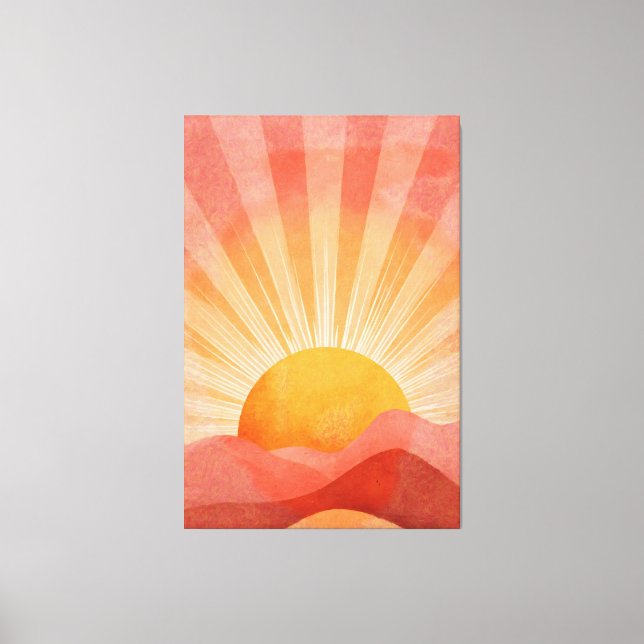 Toile Lever de soleil bohème rose et orange (Recto)