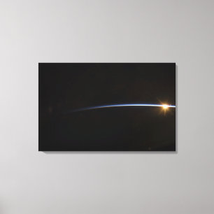 Toile Lever de soleil comme vu dans l'espace