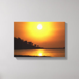 Toile Lever de soleil de mer des Caraïbes de Cancun