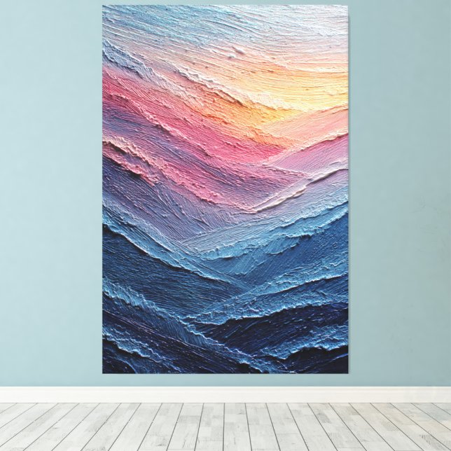 Toile Lever de soleil doré sur des crêtes texturées Papi (Insitu (Plancher de Bois))