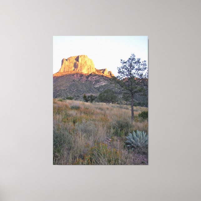 Toile Lever de soleil sur Casa Grande, BBNP, Texas (Recto)