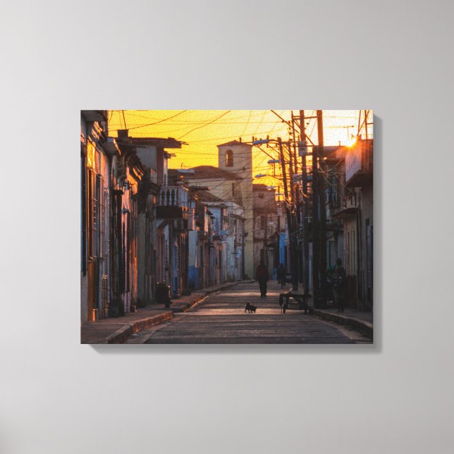 Toile Lever de soleil sur la rue Camaguey City, Camaguey (Recto)